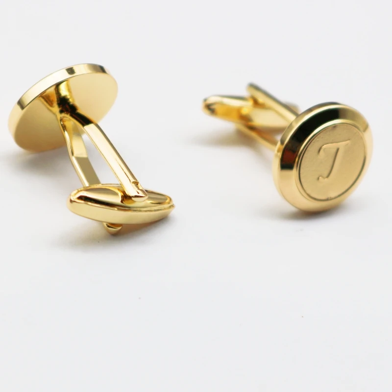 Luxury Classic Cufflinks Bar Pin Vintage Personalized Lnitial Alphabet Letter A-Z Tie Clips for Men Women Business Wedding