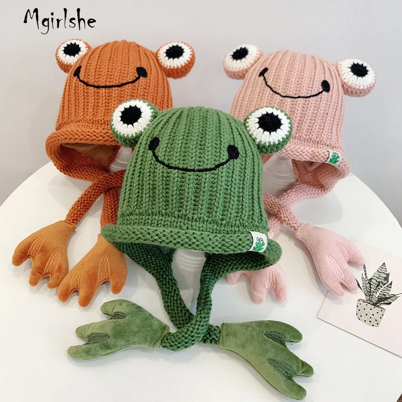 
Mgirlshe Cute Baby Hat Frog Big Eyes Knitting Baby Hat 