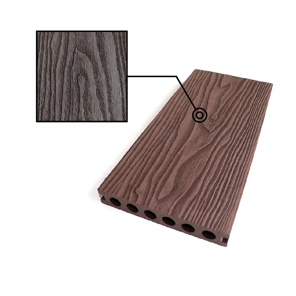 More stable and durable than tropical hardwood looks and feels extremely natural 3D embossed resort wpc flooring plank