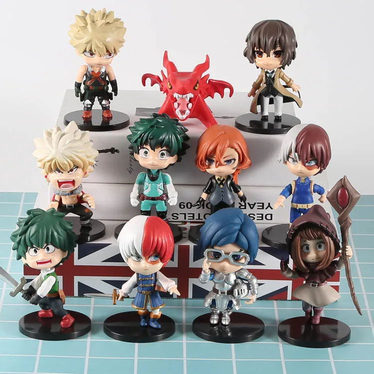 
Custom Cute Q-version My Hero Academia Anime Cartoon Mini PVC Action Figure Model Toys Garage Kits 
