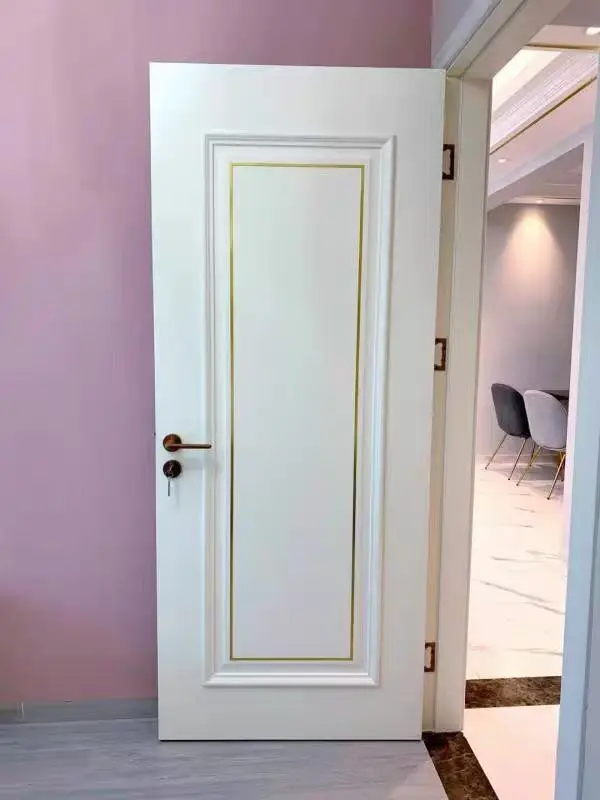 economic melamine PVC door skin  honeycomb core with frame door