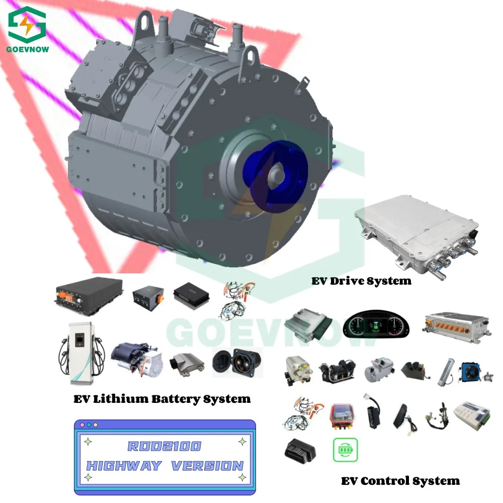 Complete EV conversion Kit for 10-13T truck RDD2100 HIGHWAY PMSM AC motor VCU OBC for 8-10 m passenger bus Electric direct drive