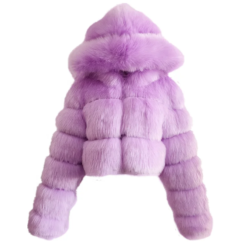 Custom Winter Women Silver  Fur Coat Wholesale Long Sleeve Fur Coat Ladies Short Red/Grey/Pink/White/Purple Fur Jacket Overcoat