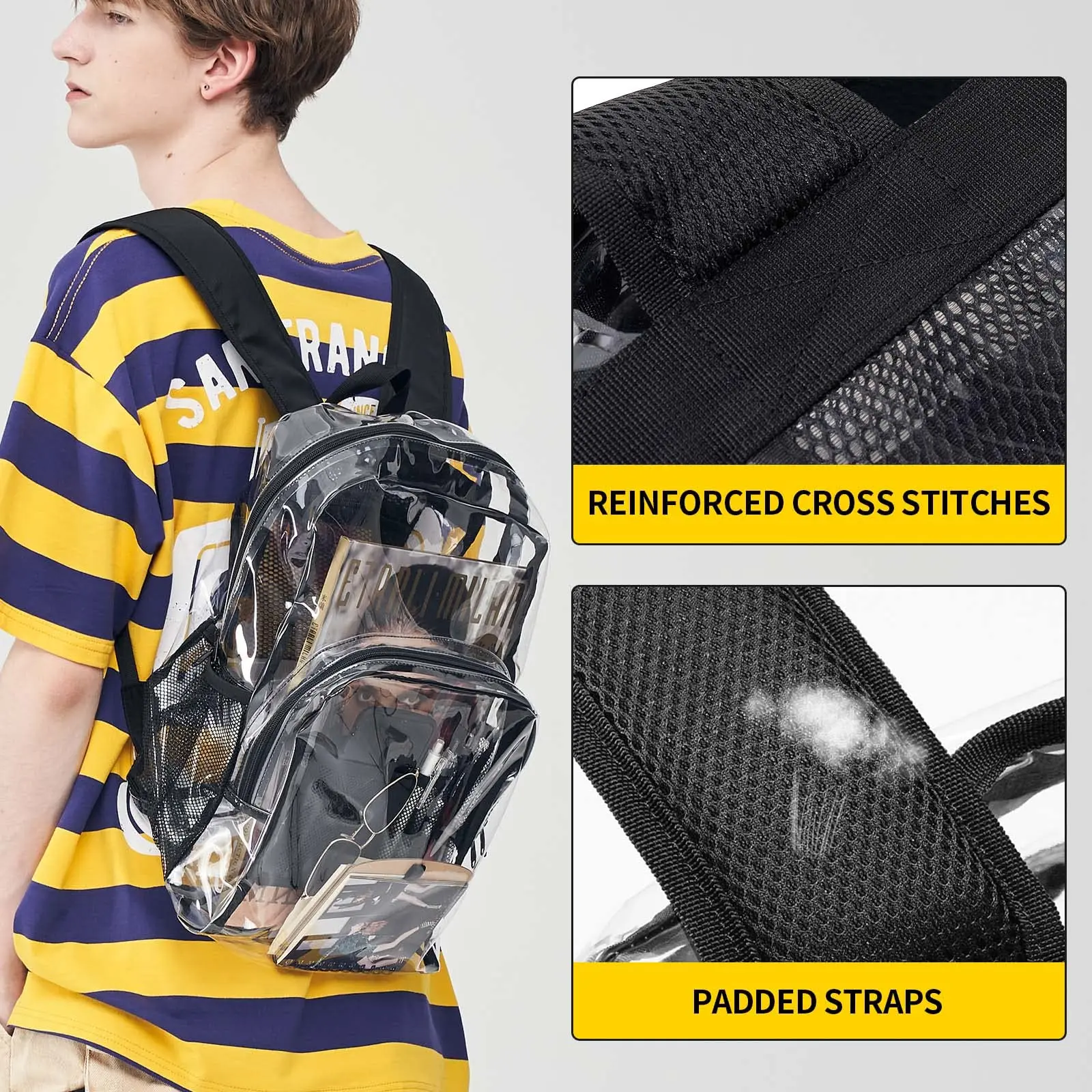 GODSPEED  school Waterproof Clear Transparent Pvc Backpack BAG wholesale kids clear backpack