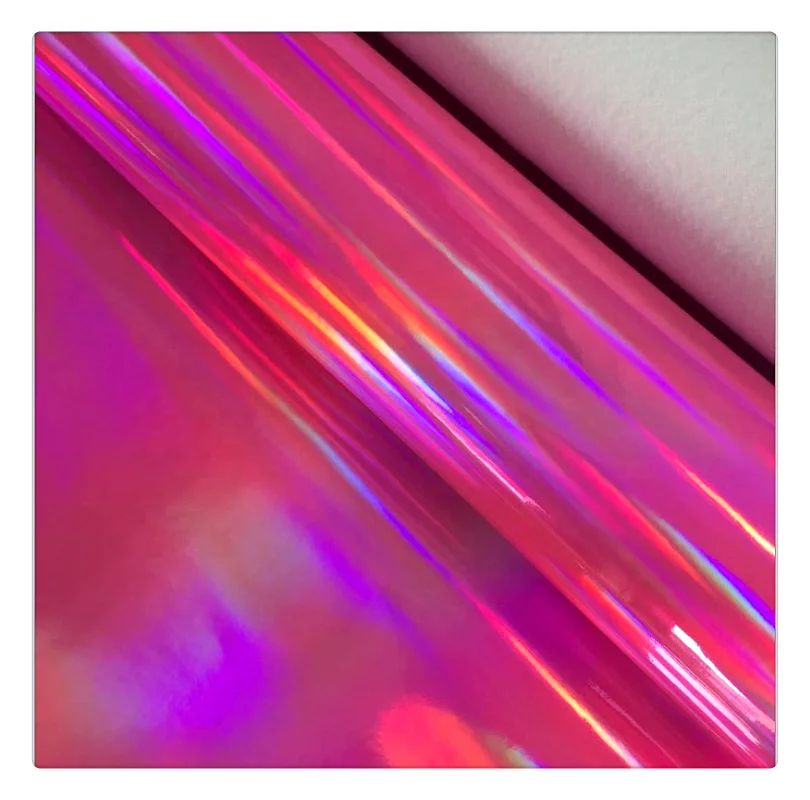 Imitation leather fabric PU artificial leather embossed patent leather handbags for ladies holographic