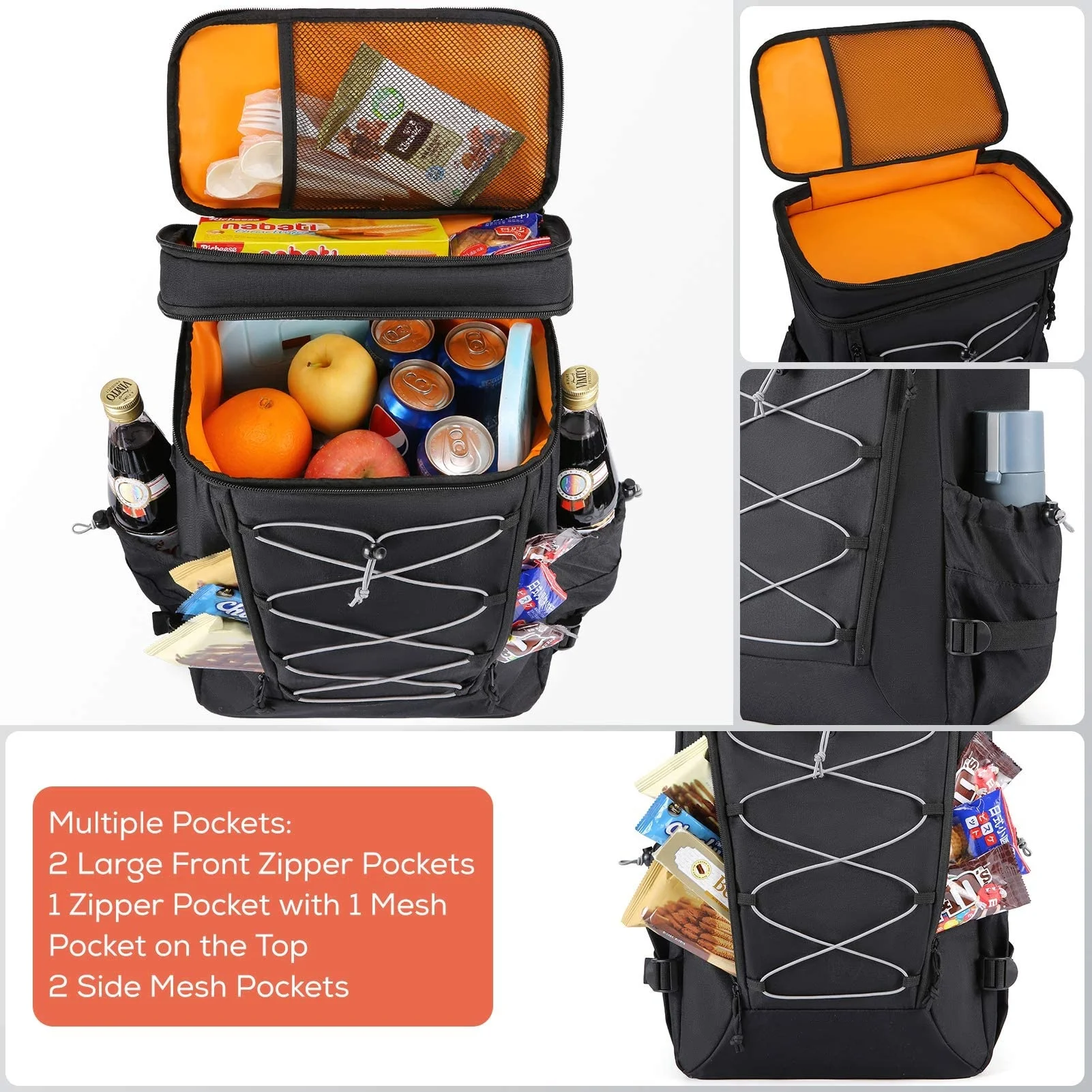 Manufacture Wholesale 17 Inch Insulated Cooler Backpack Waterproof Soft Durable Ice Bag Cooler Backpack For Camping Hiking