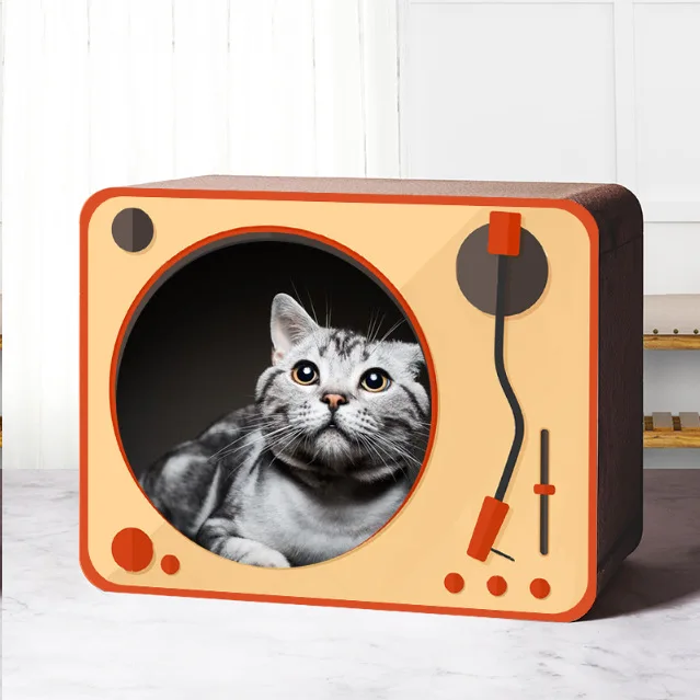 Little Guy Cat Creative Scratch Toy Scratching Radio/Oven/TV Shape Cat Scratcher Cardboard Custom Pad