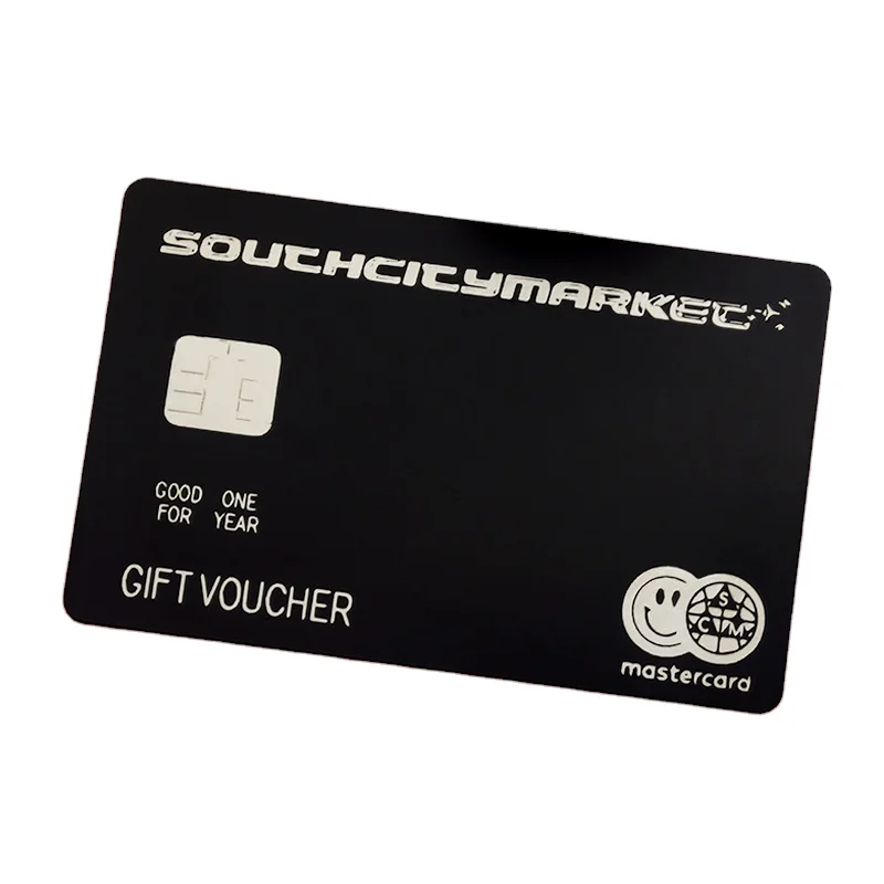 Metal Engraved Stainless Steel Credit Custom NFC ID Card Blank Black Aluminum Business Member Cards With Chip