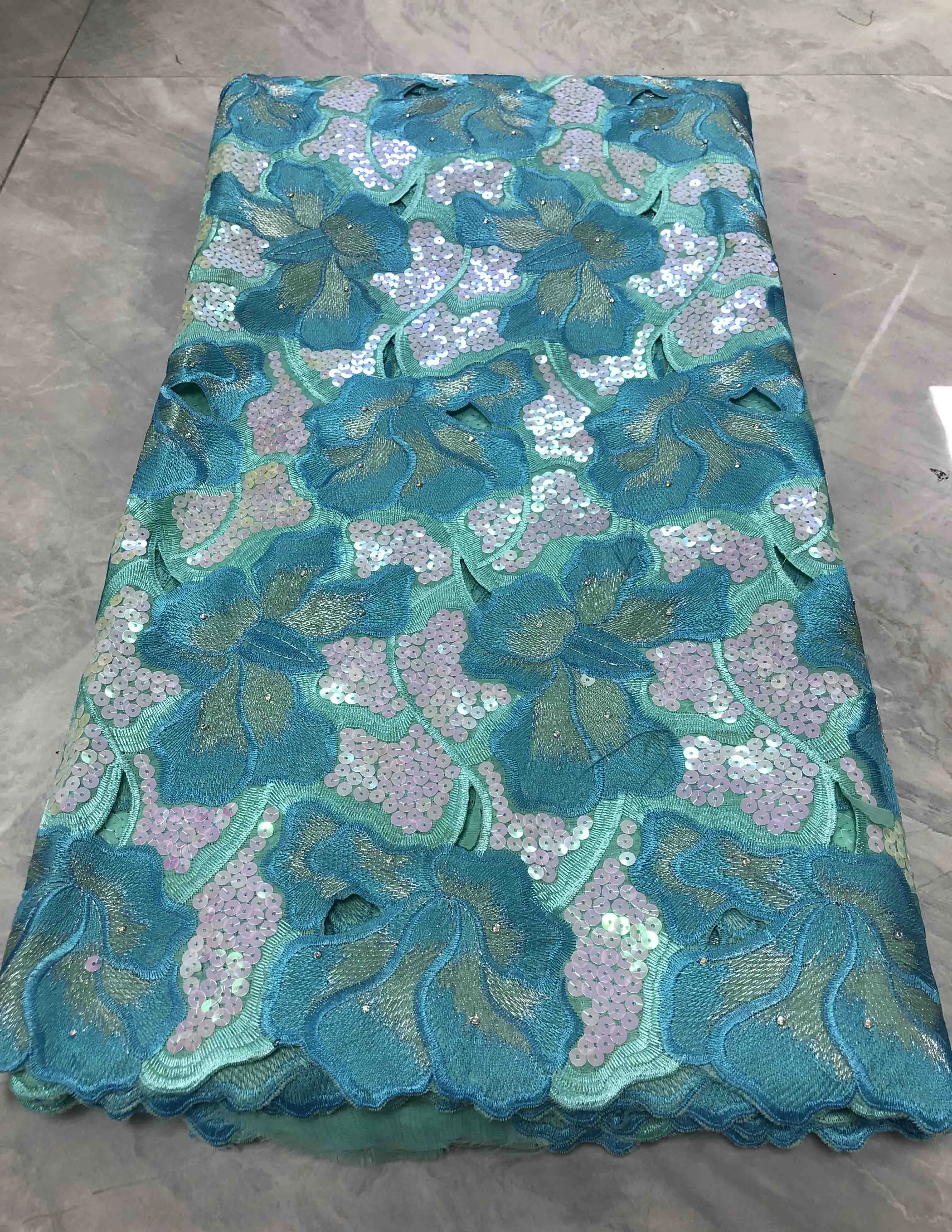 
 Высококачественная Африканская Хлопковая кружевная ткань ручной работы с белыми серебряными камнями, фиксированная швейцарская кружевная ткань для вечернего платья  