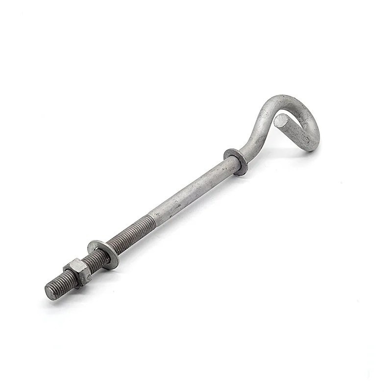Electrical Power Accessories MV HV Products Hot Dip Galvanized Eye Bolt Pigtail Hook Bolt