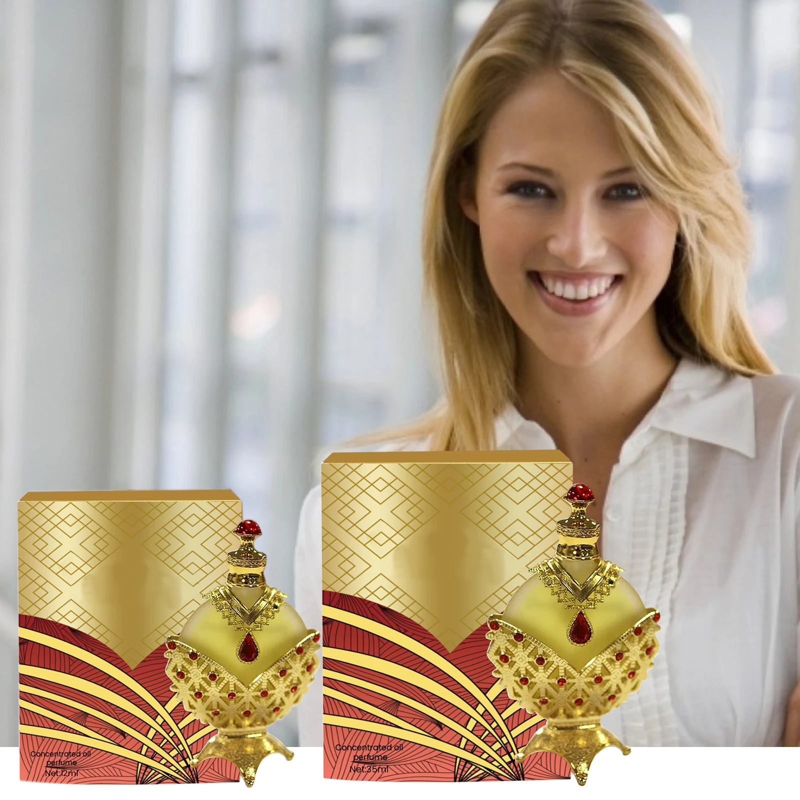 Customized Luxury Gold Perfume Oil Concentrated Wholesale Dubai Long Lasting Arabian Perfume Oil for Women