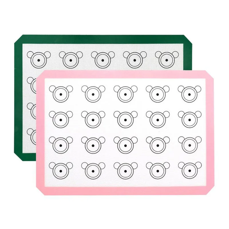 Custom premium eco-friend non-stick air fryer food grade kitchen silicone baking mat set for Macarons