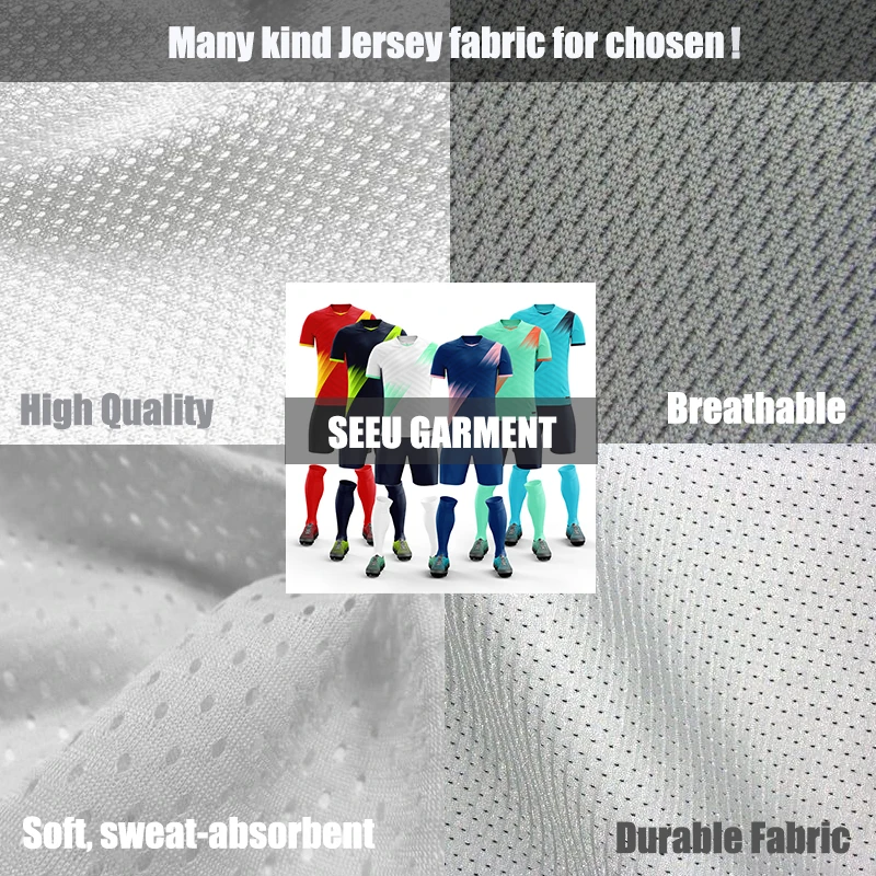 SEEU Full Custom print soccer jersey set for football team premium Quick-dry fabric jersey de soccer customize soccer jersey