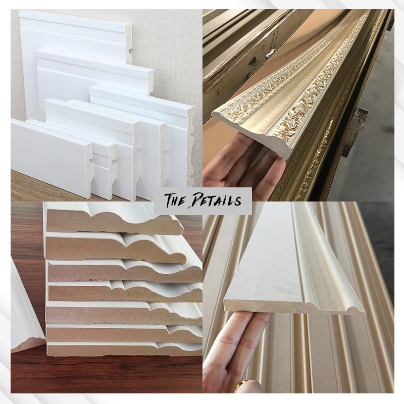 Gesso primed solid wooden flat door jamb ps moulding mdf skirting mdf crown moulding