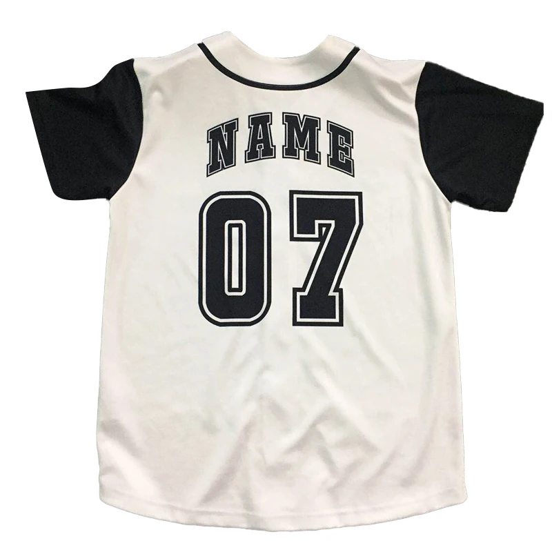 Custom Sublimation Softball Jersey White And Black 100 Cotton Mesh Baseball Jersey Shirts
