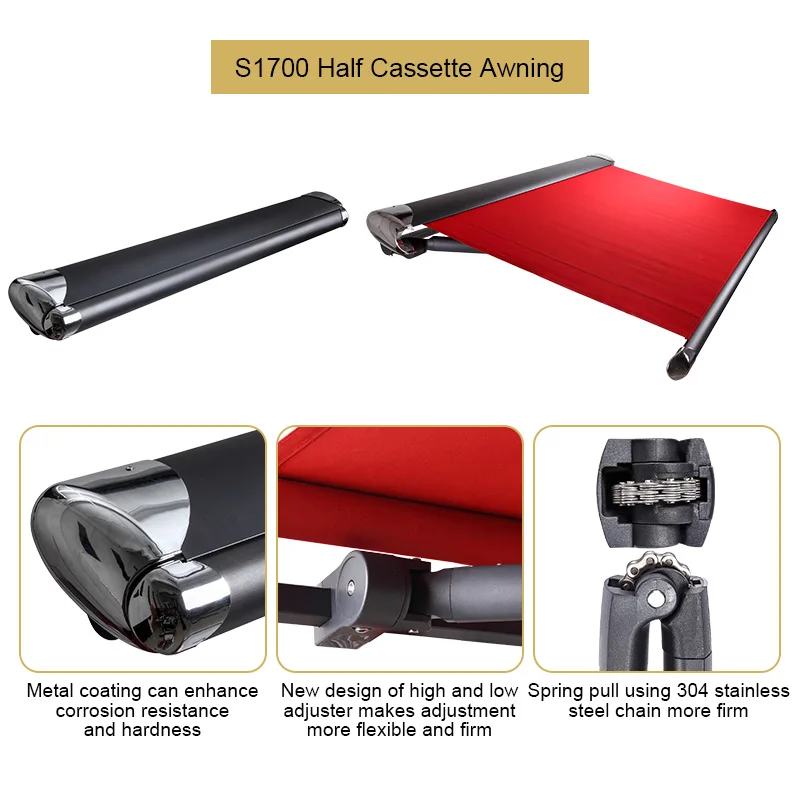 QINGYING retractable outdoor waterproof cafe store shop awning