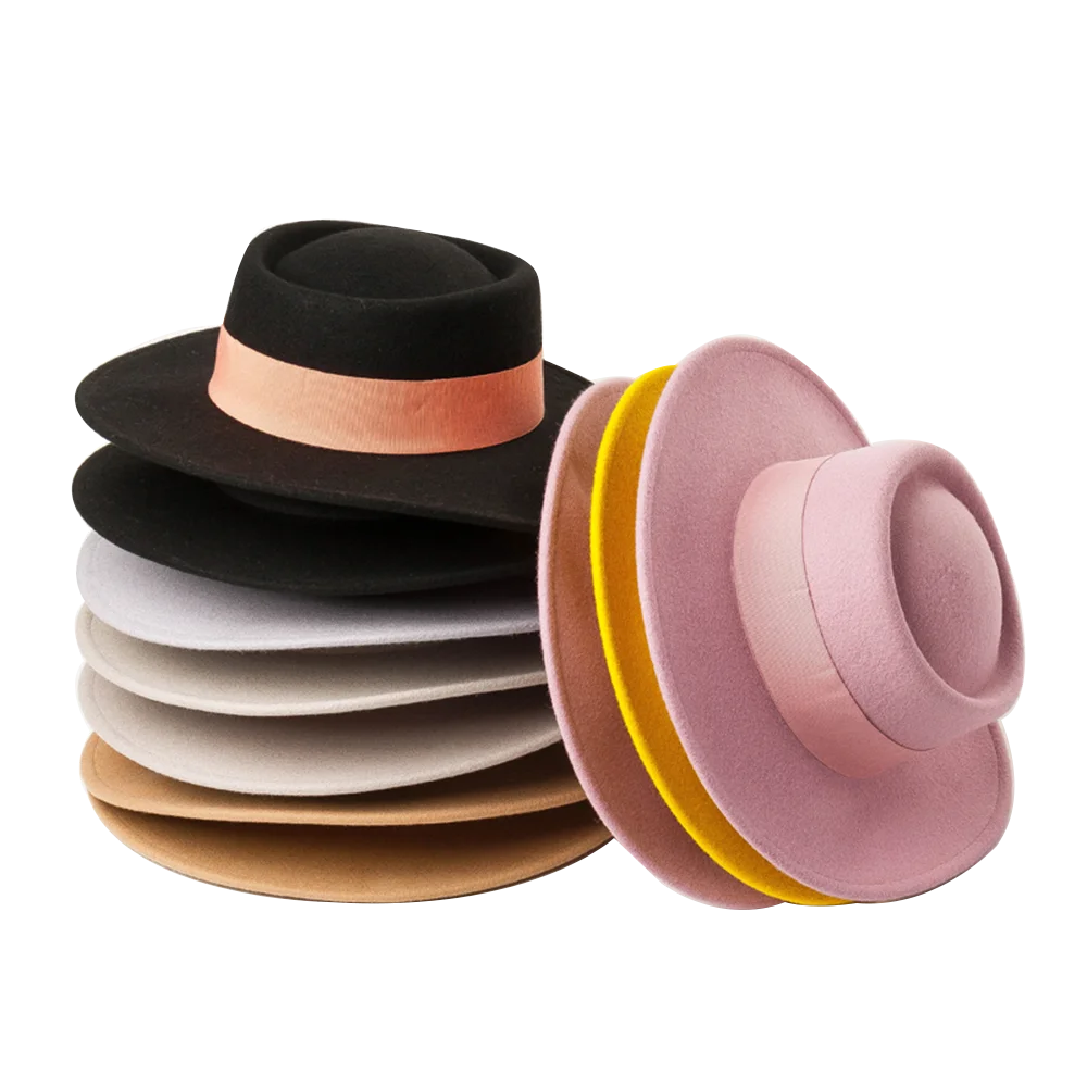 Custom Chapeau Mujeres Sombreros Fieltro Adults Wholesale Wool Wide Brim Ladies Women Felt Panama Fedora