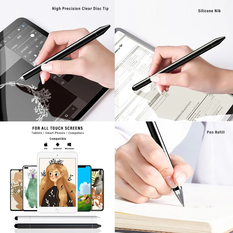  3in1 touch screen stylus pen with Multifunctional Handwriting Fine Point Touch Screen Metal Capacitive Stylus For Iphone