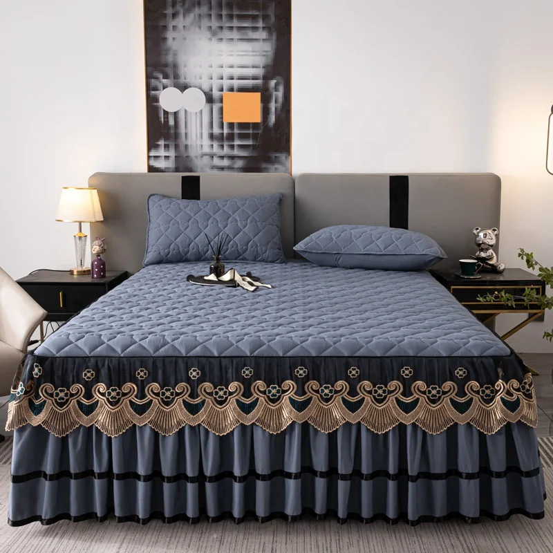 Washable King Queen Dorm Single Size Bed Sheets Skirt with Elastic Belt Bed Skirt Set Home and Hotel Bed Skirt Covers