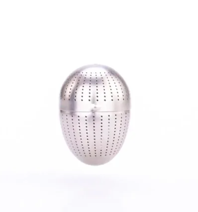 Healthy Titanium Egg-Shaped Tea Infuser Silver Loose Leaf Tea Ball Strainer Set for Office Home Outdoor Use