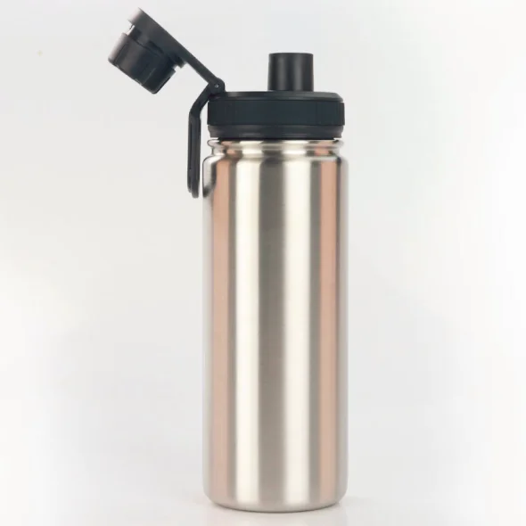 24oz Wide Mouth Double Wall Vacuum Flask Insulated Stainless Hydration Flask Tumbler Cup With Spout Lid