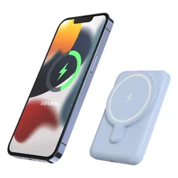 Super Slim Portable Max 15W 5000mAh Wireless Power Bank for iPhone Magnetic Power Bank
