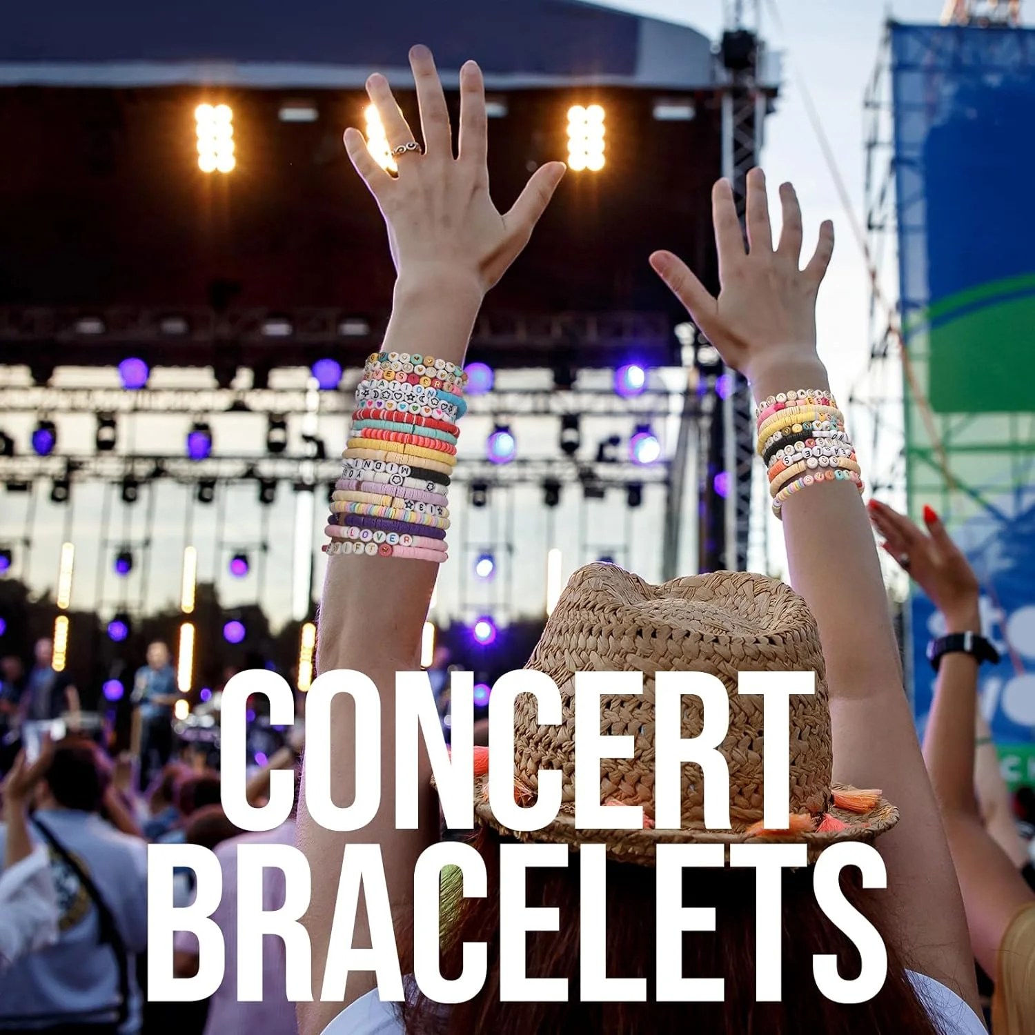 Rainbow Color Plastic Pony Beads Letter Beads Set Craft Kit For Jewelry Making