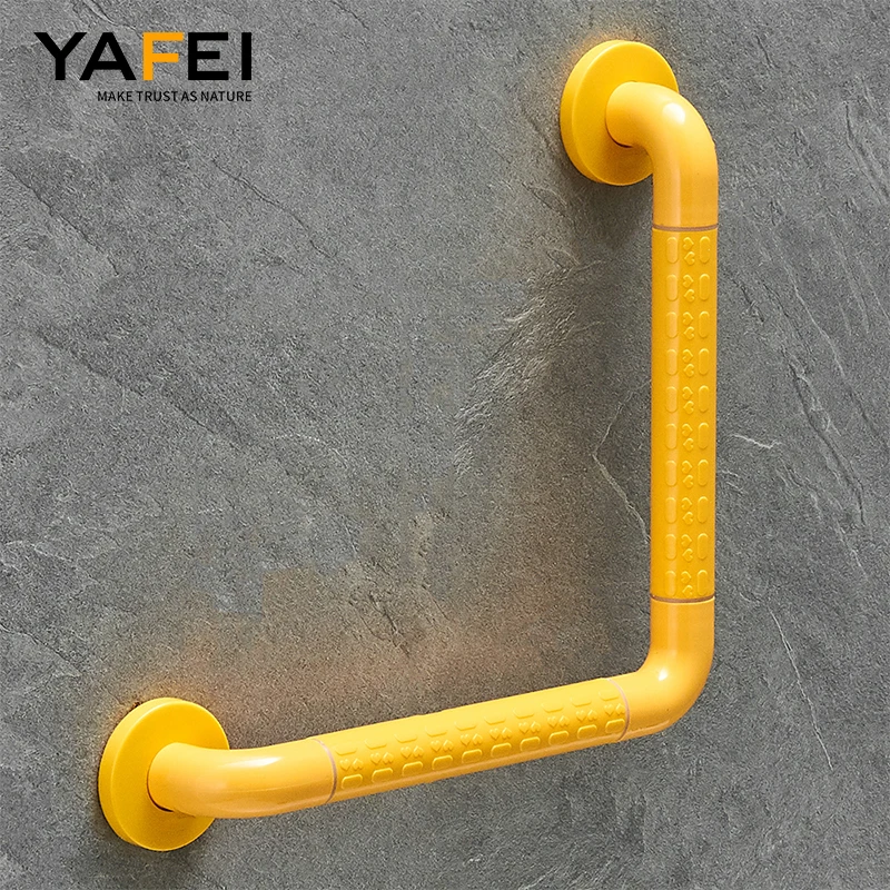 Anti Slide Safety L Shape Grab Bar Toilet Bathroom ABS+Stainless Steel Material Strong Grab Handrail for Disabled