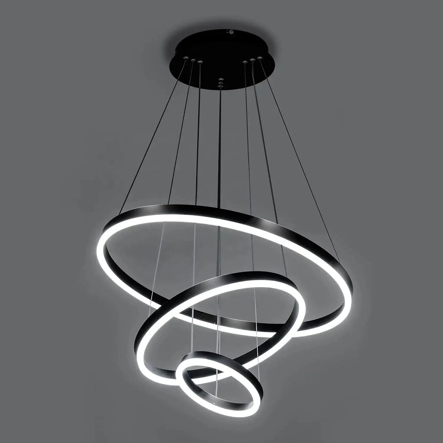 New Modern LED Pendant Lights For Living Dining Circle Rings Acrylic Aluminum LED Ceiling Chandelier Lamp Fixtures