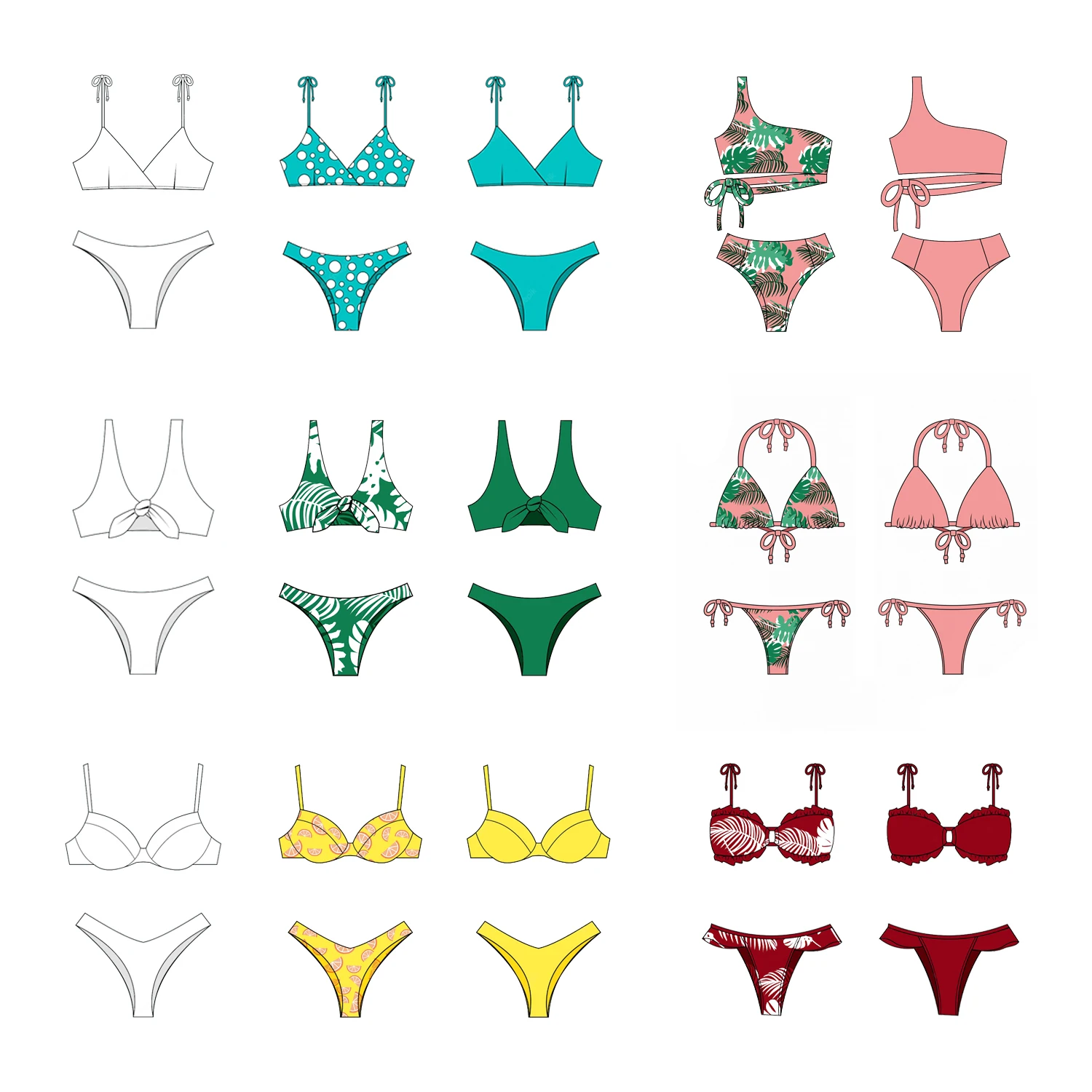 High Quality Swimwear Textured Fabric Swimwear Custom Print Pattern Bikini Set 2024 Summer Brazilian Thong Bikini Manufacturer