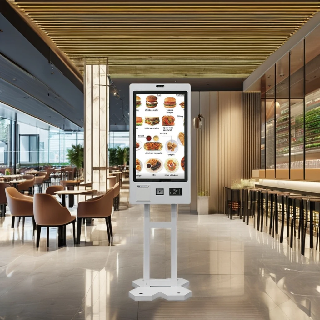 Crtly android self service touch screen ticketing parking machine McDonald kiosk self ordering kiosk food order payment kiosks