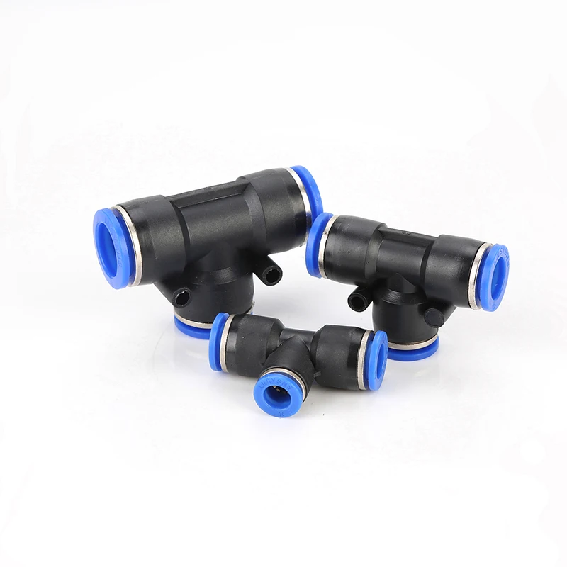 PE-8mm equal tee union three ways push in fittings quick hose connector