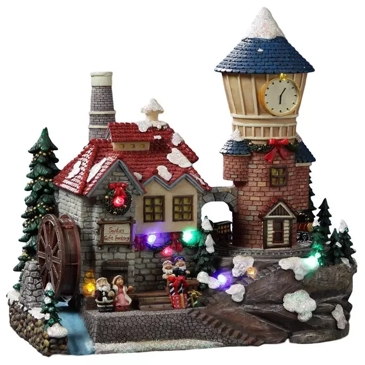 Hot Sale Personalized Handmade Polyresin Animated Christmas Village