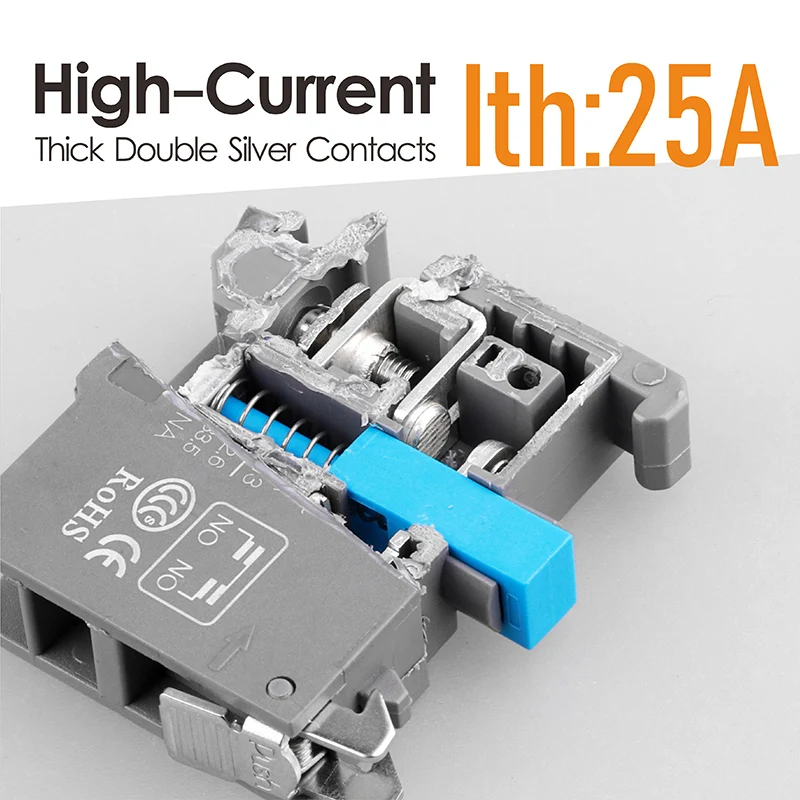 LANBOO Red Mushroom Head ROHS 22mm Plastic Metal Emergency Stop Button Switch  3NO3NC LED green 24V