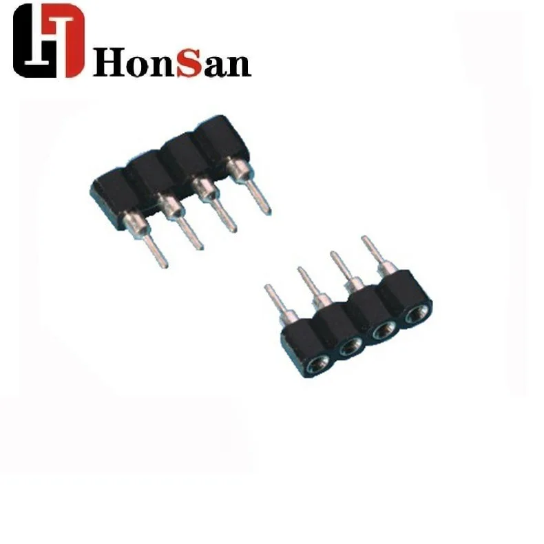 Smart 2.54mm  Round Female Socket Pin Header Strip 40P Single Row Straight Female/Male Socket/Pin Header Strip Connector Black