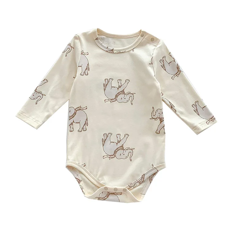 Fall newborn baby clothes organic 100%  cotton baby crawl suit newborn long sleeve bodysuits