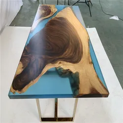 Modern Appearance and  oak epoxy resin Dining Table  Specific Use dining table set