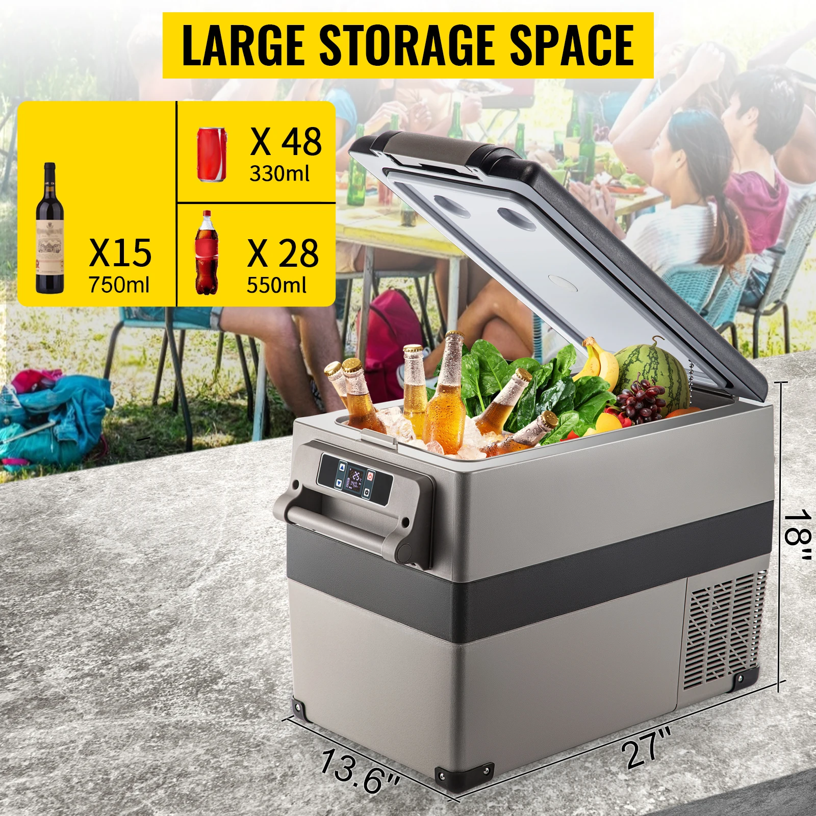 VEVOR Car Refrigerator 45L Compressor cooling box Ship Truck Car and Mini refrigerator 45W