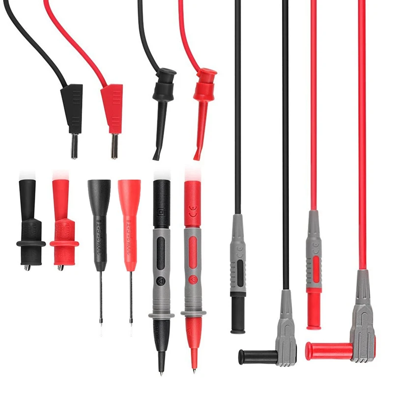 Тестовые щупы с банановым штекером, 4 мм, ручка-захват, испытательные выводы, мультиметр, набор тестовых проводов для измерения
