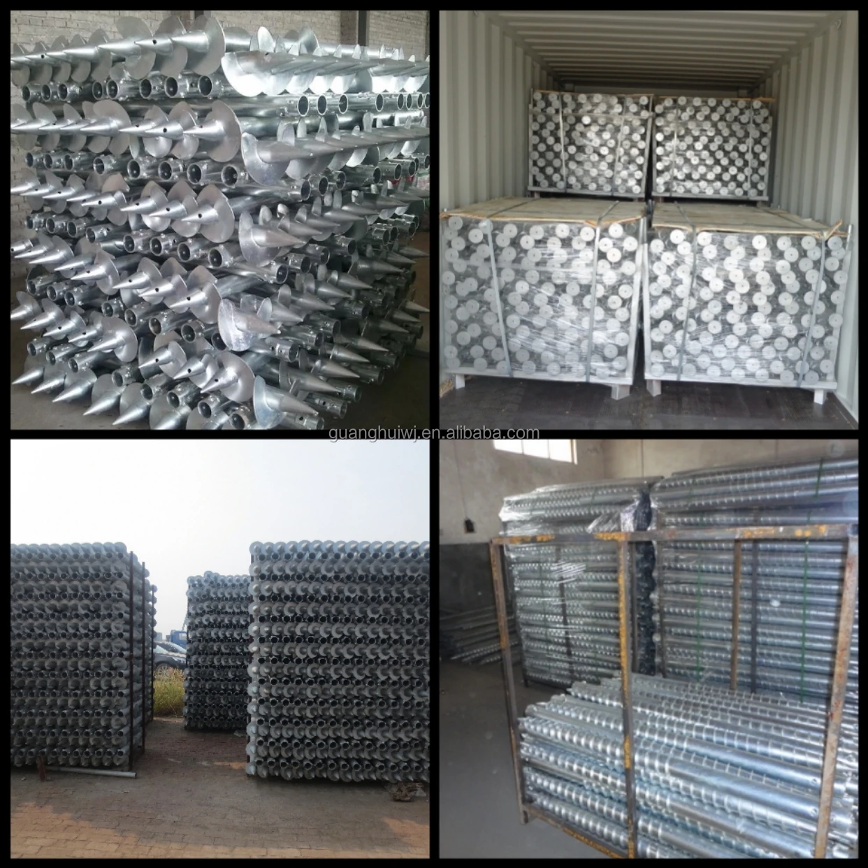 Steel Q235 quality solar use earth galvanized ground screw piles