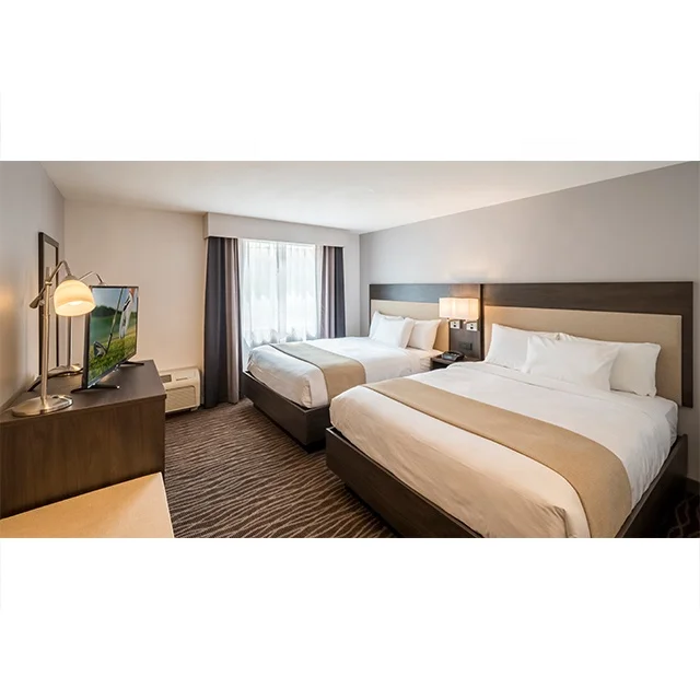 2024 Modern Country Inn & Suites Hotel Bedroom Furniture With Wooden Hotel Furniture