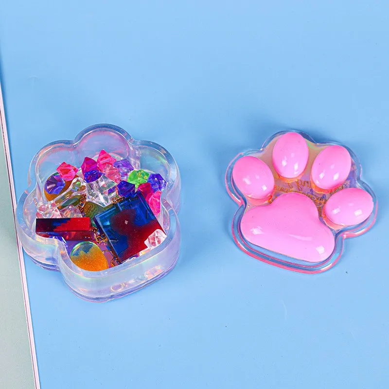 Cat Paw Storage Box Epoxy Resin Casting silicone Resin Mold with Lid for Jewelry Jar
