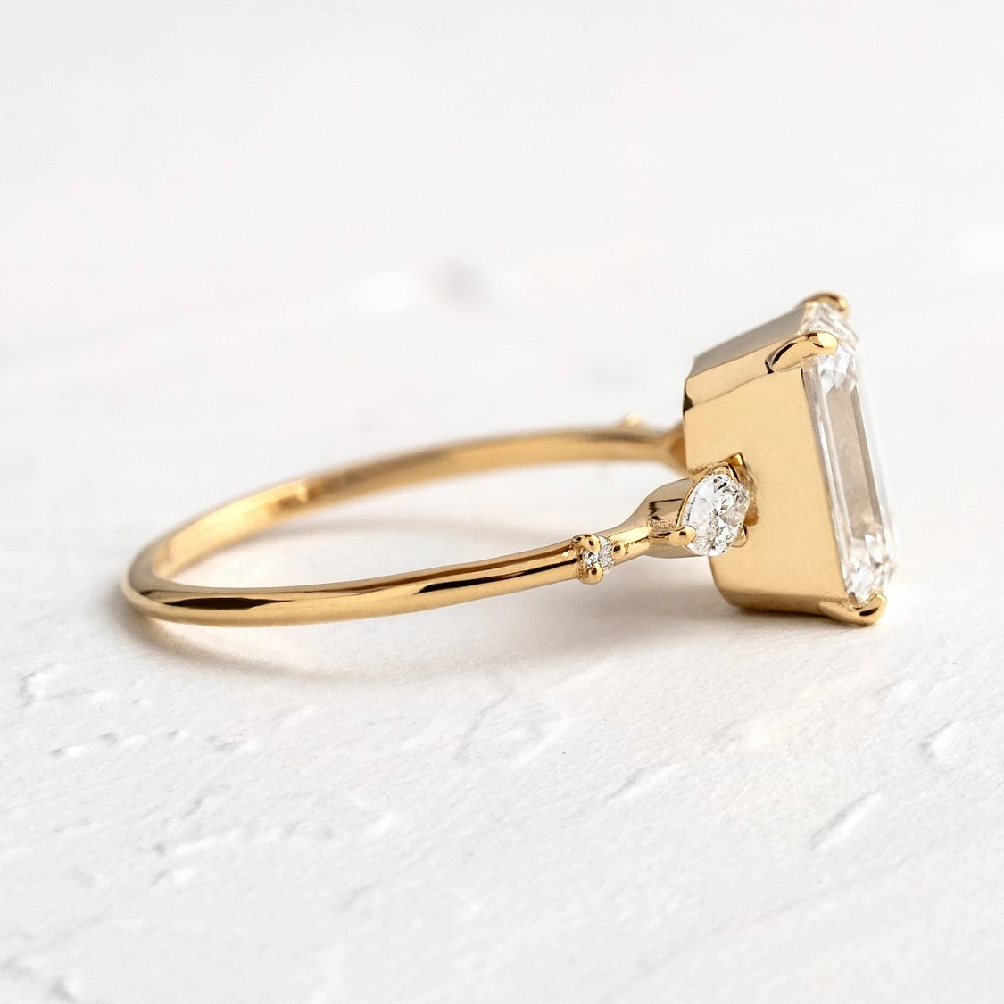 Модные женские кольца с изумрудной огранкой, позолоченные ювелирные изделия с фианитом, женское обещание на свадьбу, кольцо из стерлингового серебра 925 пробы