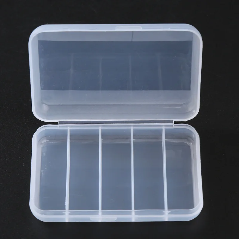 5 Grid Small Storage Box Pp Material Jewelry Box For Ring Pin Clip & Small Crafts Organizer Transparent Mini Storage Box