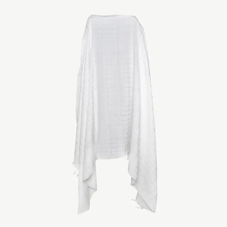 Оптовая продажа мягкое полотенце 110 храм хадж с вышивкой 210 см 100% хлопковое белое кисточками мусульманский халат ихрам