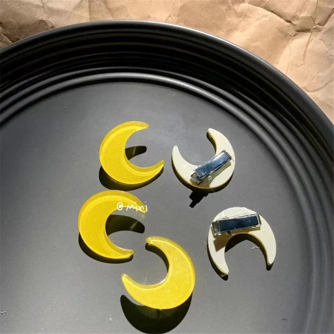 Korean Japanese INS cute moon  hair clip concise style hairpin sweet girl women graceful hair accessories