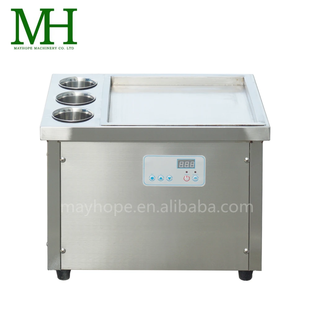 Table Top Commercial Fried Ice Cream Machine Flat Pan Fry IceCream MachineThailand Ice Cream Roll Machine
