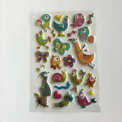 Cheap Price Bump Colorful Kids Cartoon Animals 3D Puffy Stickers For Decoration