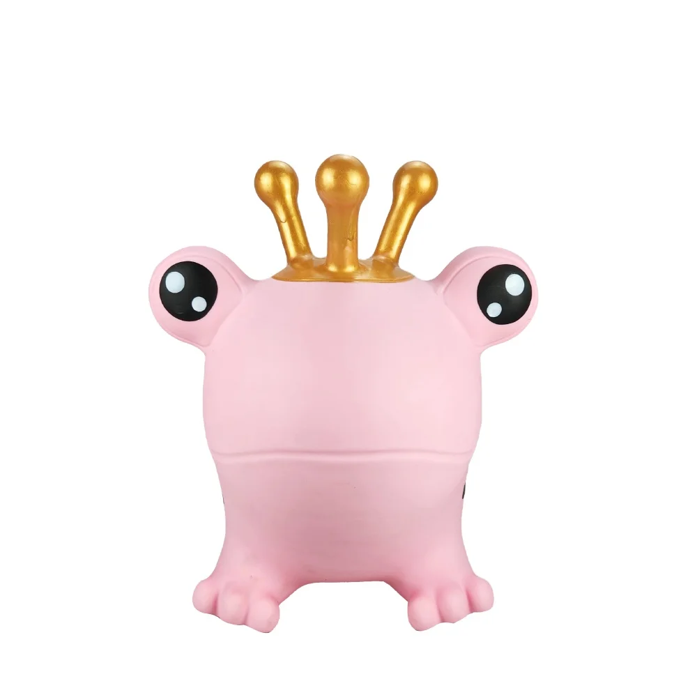 Eco-friendly Inflatable jumping animal pink frog bouncing toy with mixed model and color