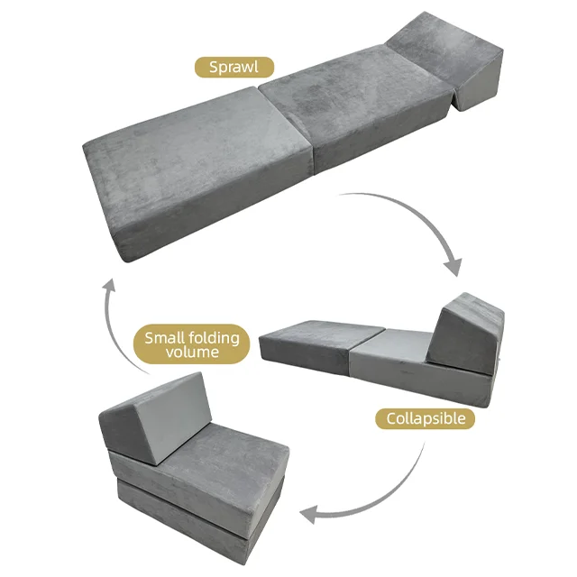 Factory High Quality Convertible Folding Sofa Bed Washable High Density Foam Anti-Slip Living Room Chairs Furniture Sofa
